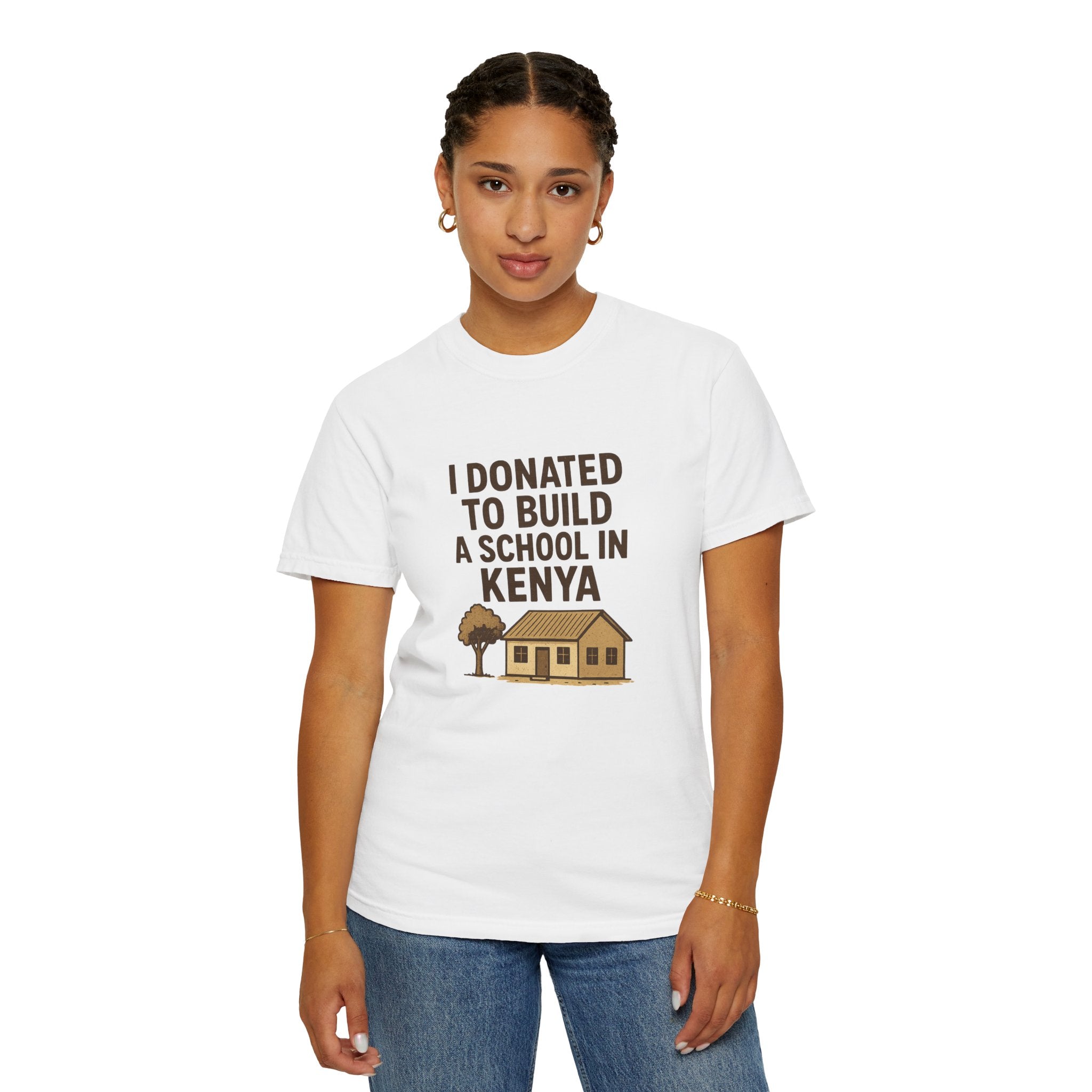 Charitable T-Shirt - 'I Donated to Build a School in Kenya', Awareness Tee, Gift for Educators, Philanthropy Shirt, Sustainable Apparel