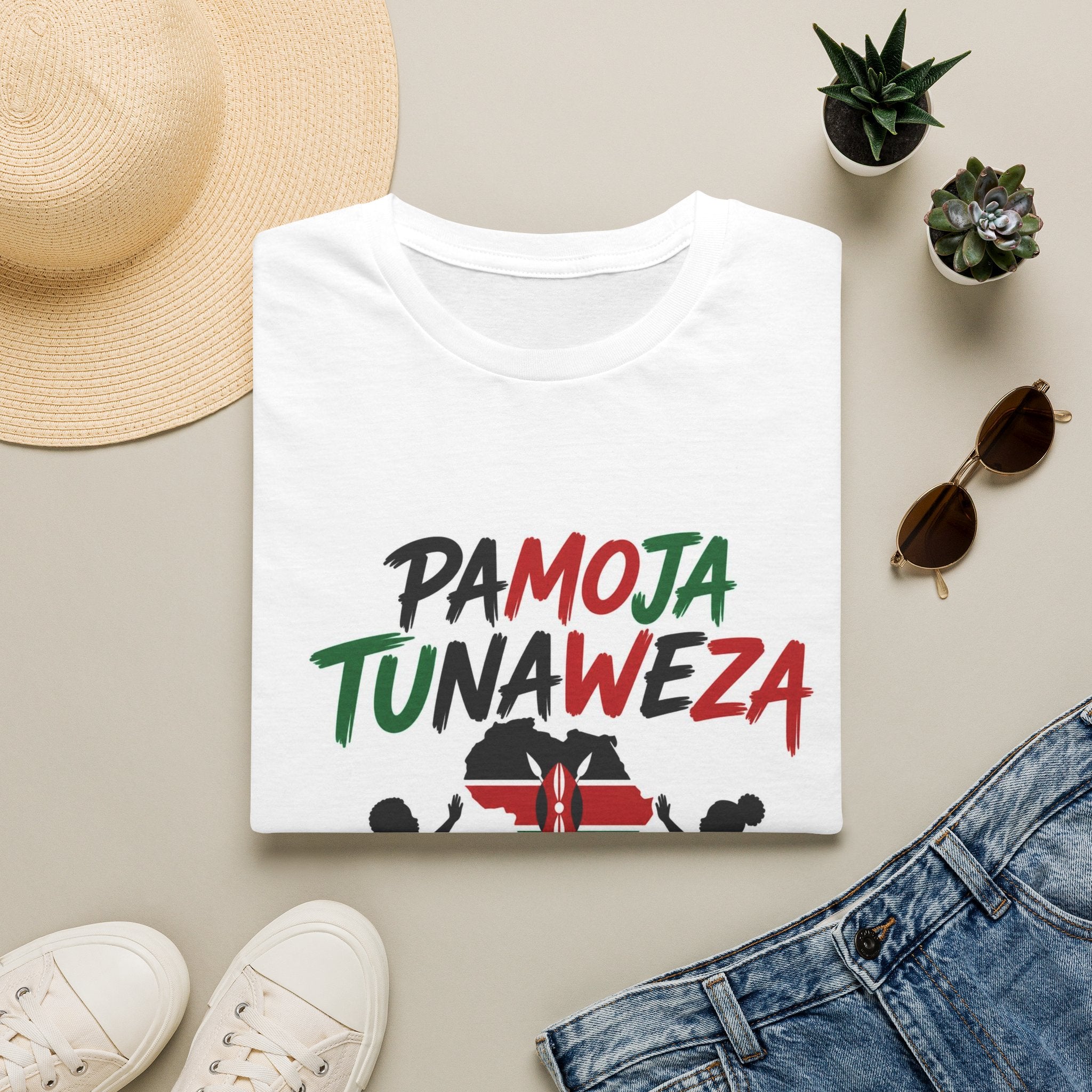 Pamoja Tunaweza T-Shirt – Kenyan Unity Graphic Tee ("Together We Can")