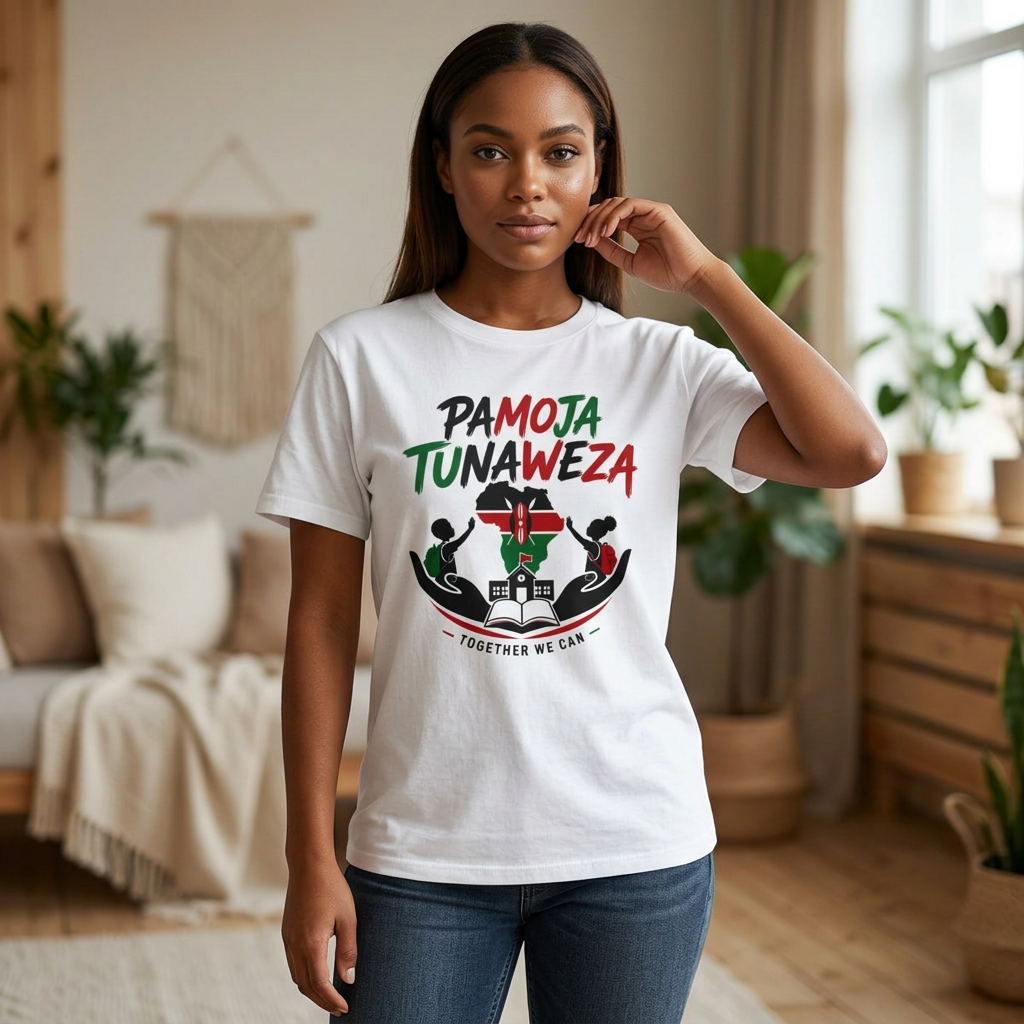 Pamoja Tunaweza T-Shirt – Kenyan Unity Graphic Tee ("Together We Can")