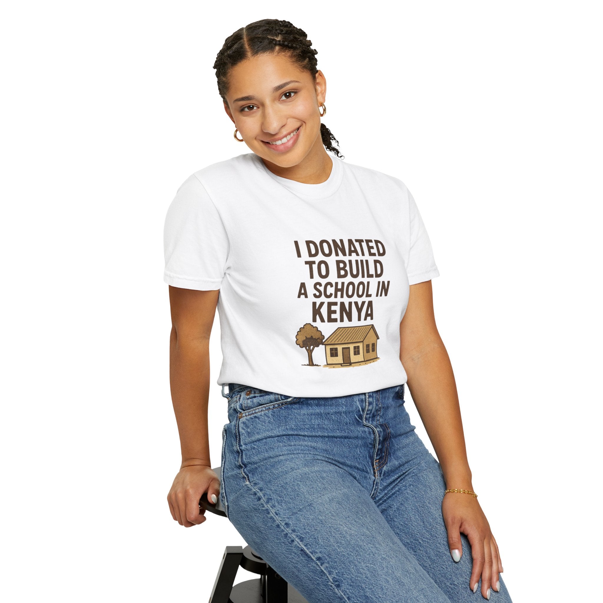 Charitable T-Shirt - 'I Donated to Build a School in Kenya', Awareness Tee, Gift for Educators, Philanthropy Shirt, Sustainable Apparel