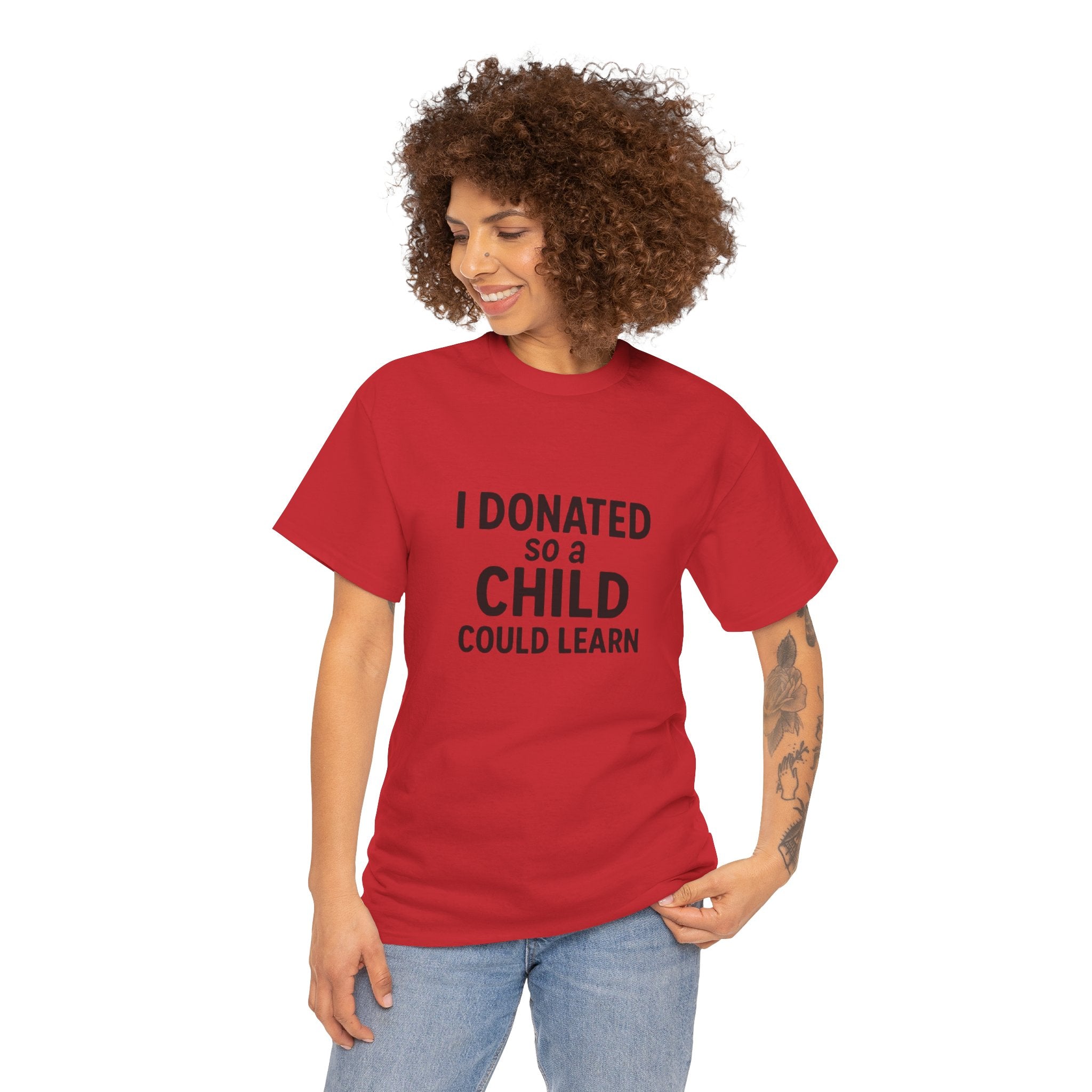 Unisex Heavy Cotton Tee - 'I Donated So a Child Could Learn' - Charity Awareness Shirt, Gift for Educators, Fundraiser Tee, Casual [...]