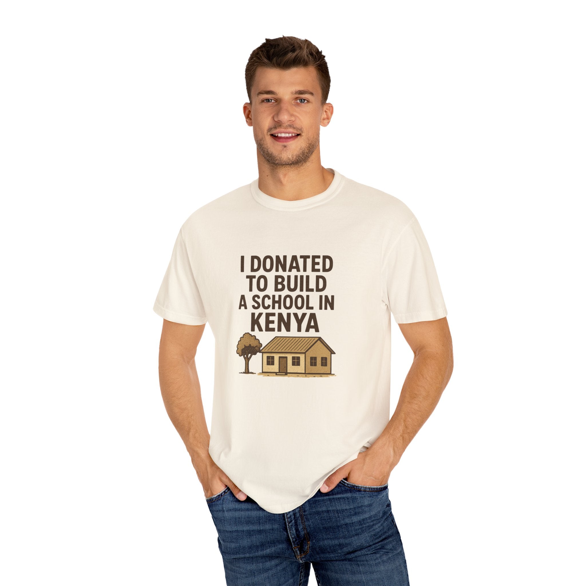 Charitable T-Shirt - 'I Donated to Build a School in Kenya', Awareness Tee, Gift for Educators, Philanthropy Shirt, Sustainable Apparel