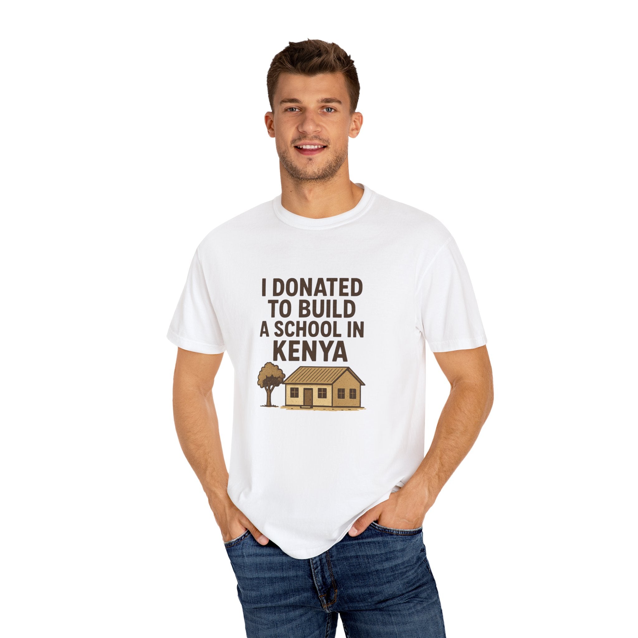 Charitable T-Shirt - 'I Donated to Build a School in Kenya', Awareness Tee, Gift for Educators, Philanthropy Shirt, Sustainable Apparel
